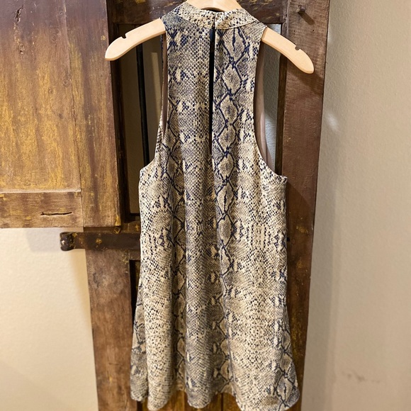 OLIVACEOUS SNAKE PRINT HALTER DRESS - Picture 4 of 5